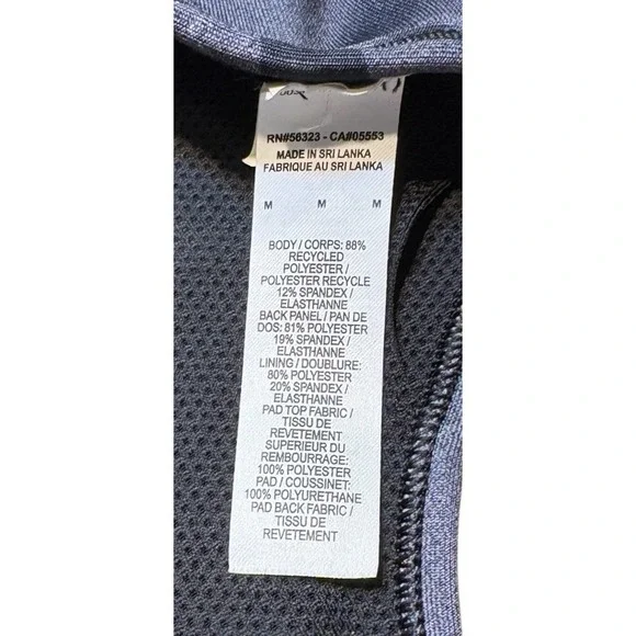 NIKE DRI FIT Soulcycle Sport Bra Women Pull On Racer Back Medium Grey Camouflage - Picture 2 of 5